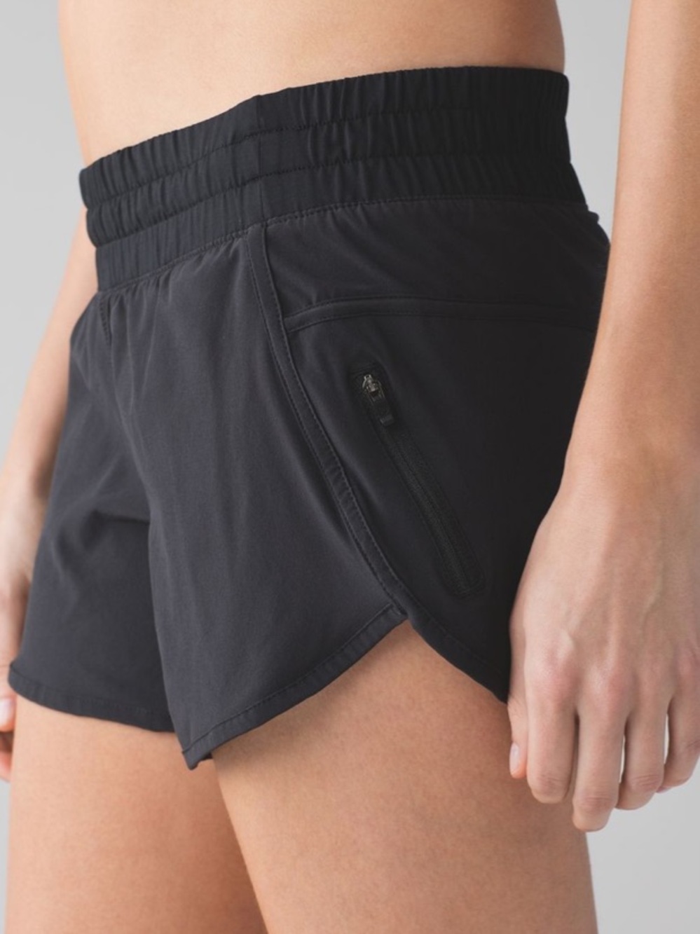 Women’s Black Athletic Shorts with Elastic Waist